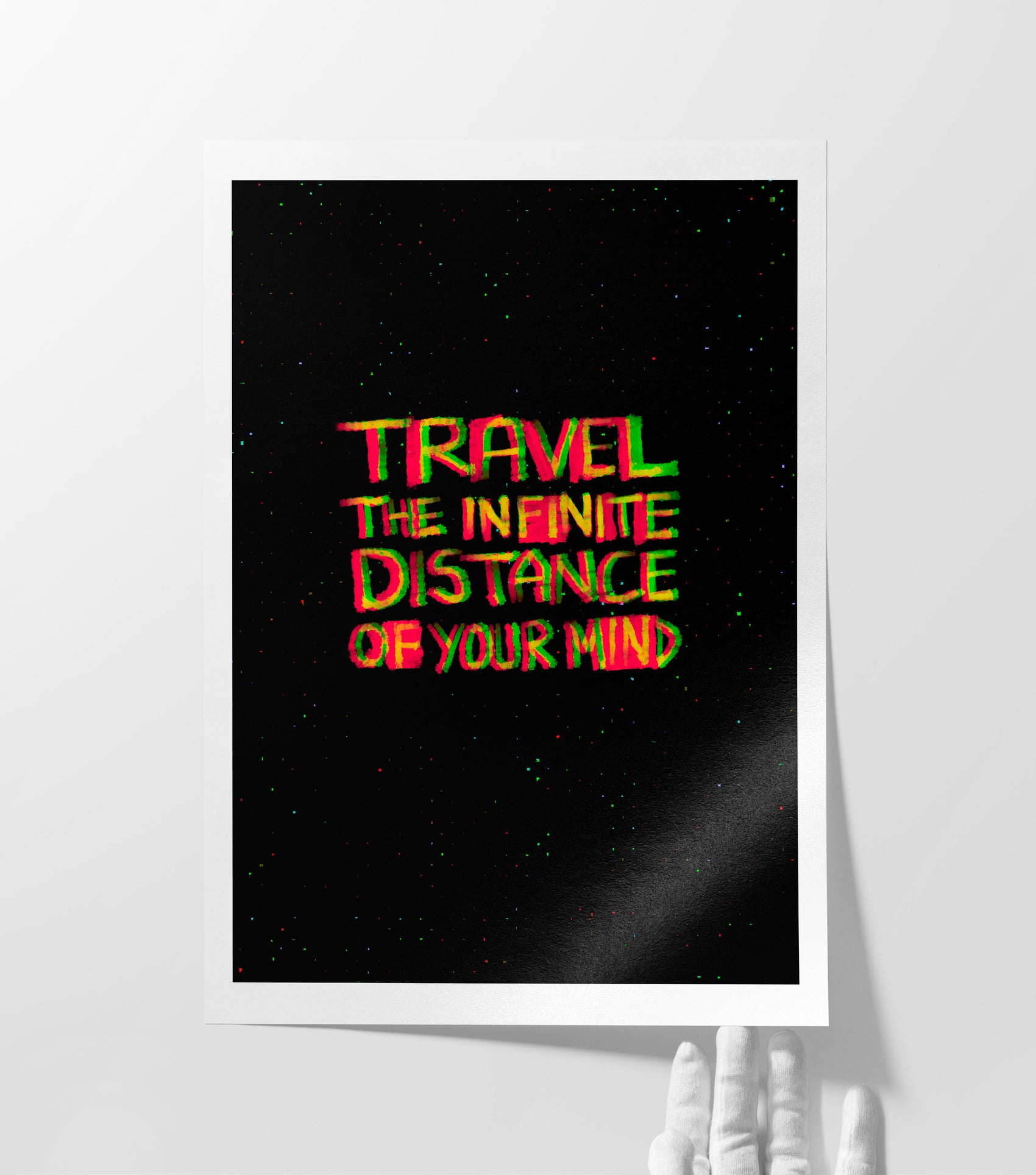 Infinite Distance A2 typographic digital art print by ZeTrunk