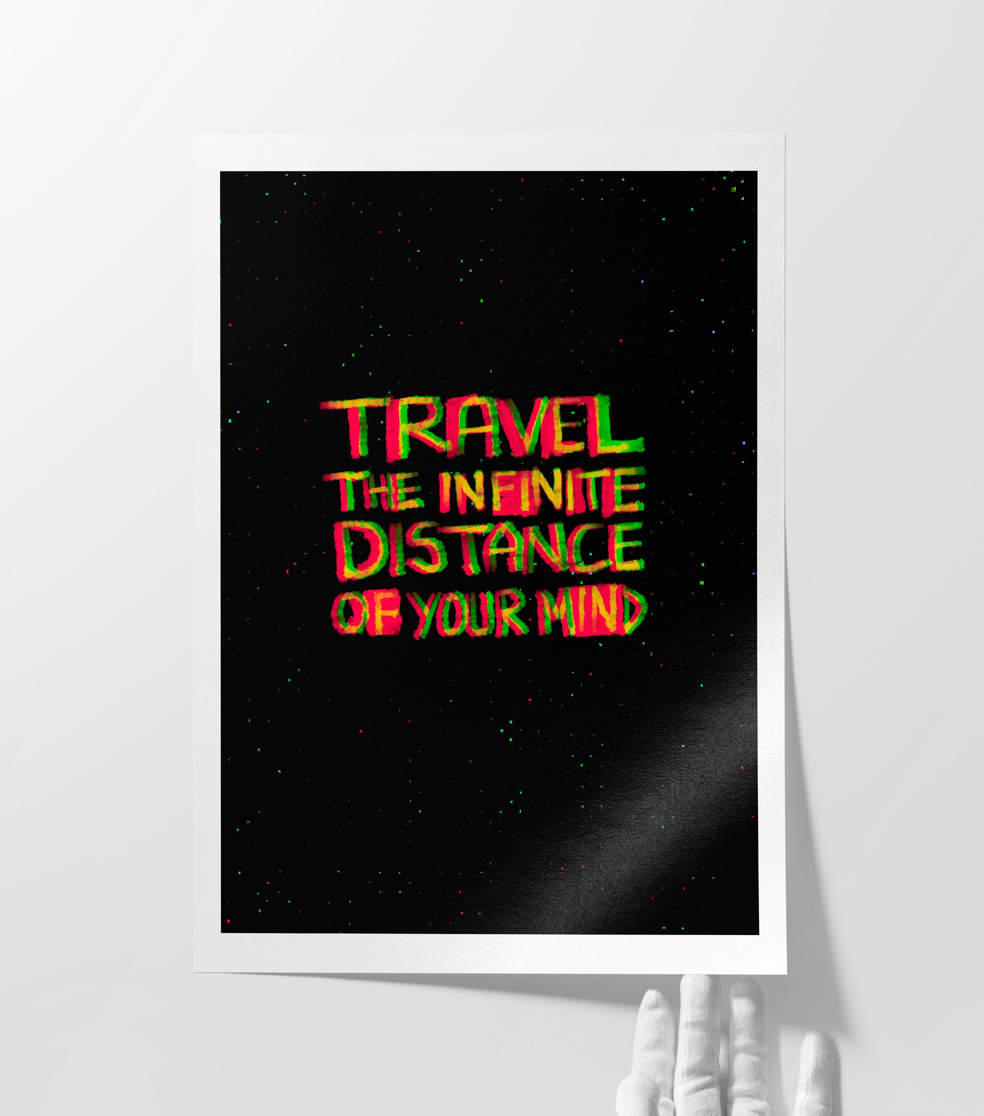 Infinite Distance A2 typographic digital art print by ZeTrunk